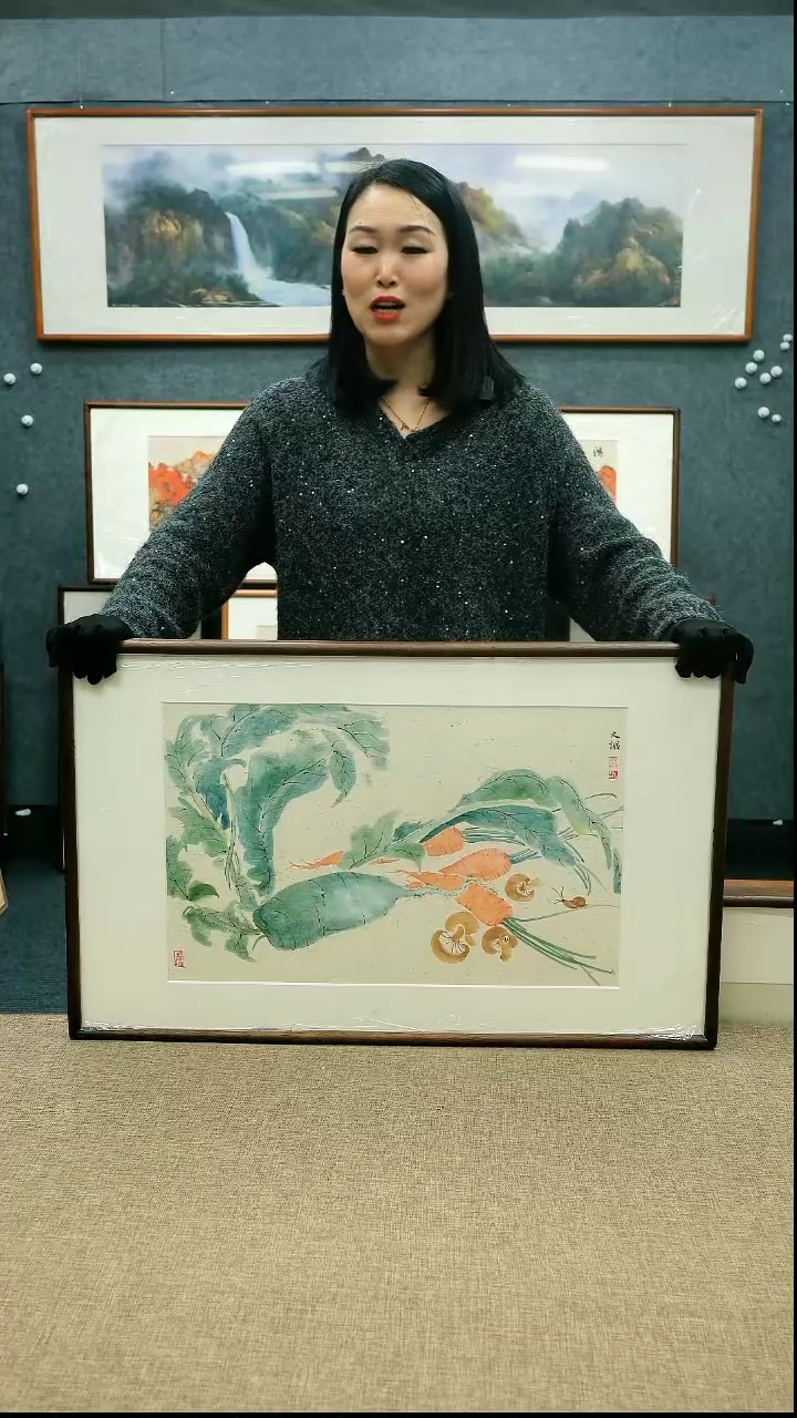 【闪购商品】国画放漏/文诚48*77带框