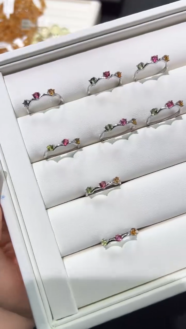 碧玺戒指银S925镶嵌92b多样性发其一【1个】