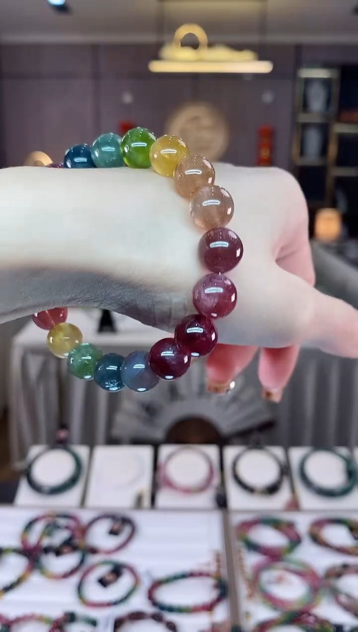 【闪购商品】碧玺单圈手串10mm+未镶嵌一物一证dan