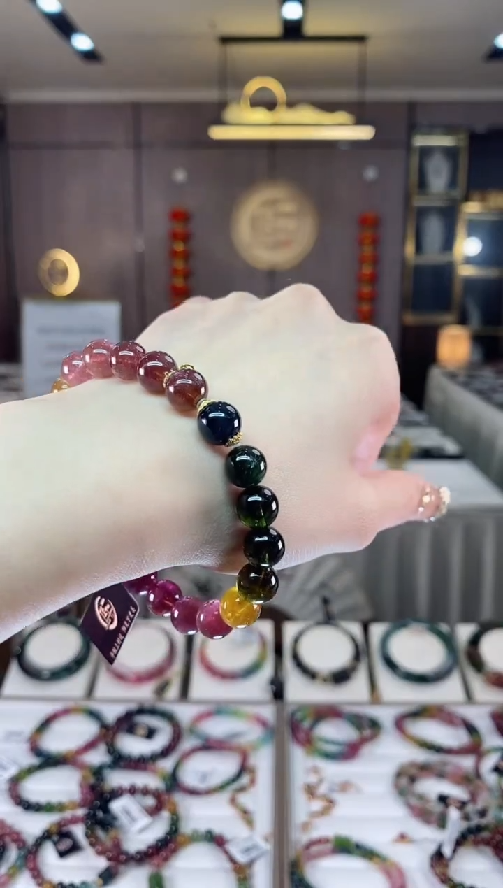 【闪购商品】碧玺单圈手串9mm+未镶嵌一物一证dan