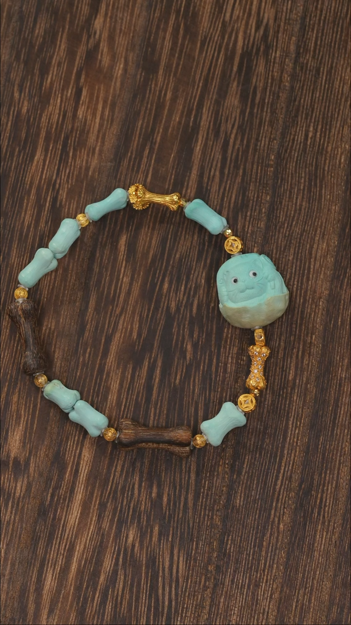 【闪购商品】绿松石手链18K金镶嵌1