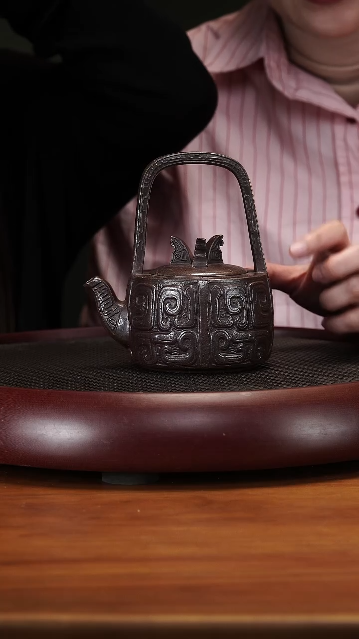 【闪购商品】紫砂茶壶3-59ZWP三星锥可心窑变柴烧390c