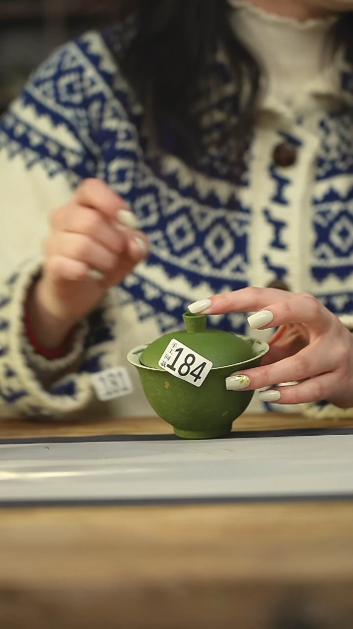 设计师手作款 小青柑金竹盖碗