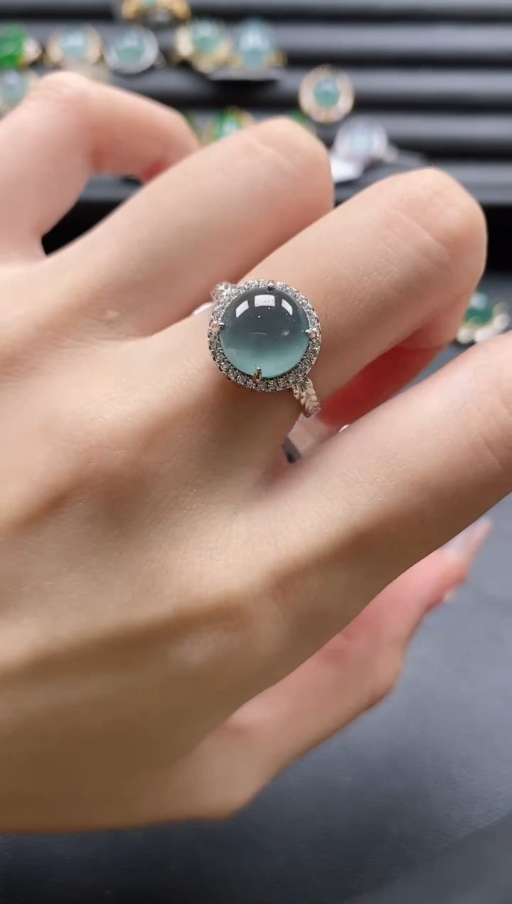 【闪购商品】翡翠戒指银S925镶嵌51151-4