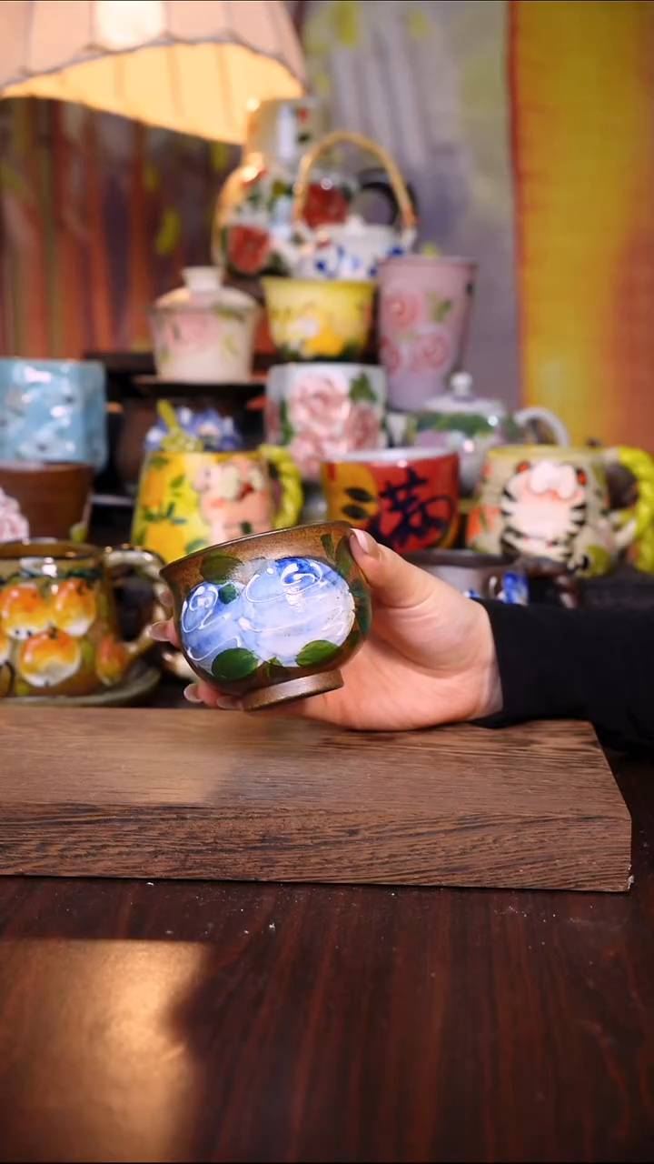 杯子陶泥垚手作 景德镇手工手绘陶瓷器物