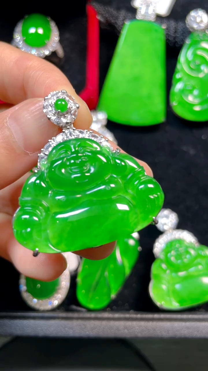 翡翠银S925镶嵌吊坠(不含链)吊坠