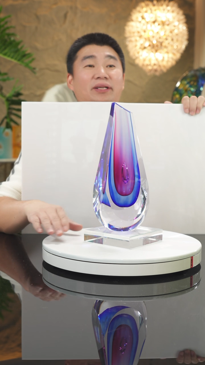 【闪购商品】摆件金红蓝切面摆件带底座