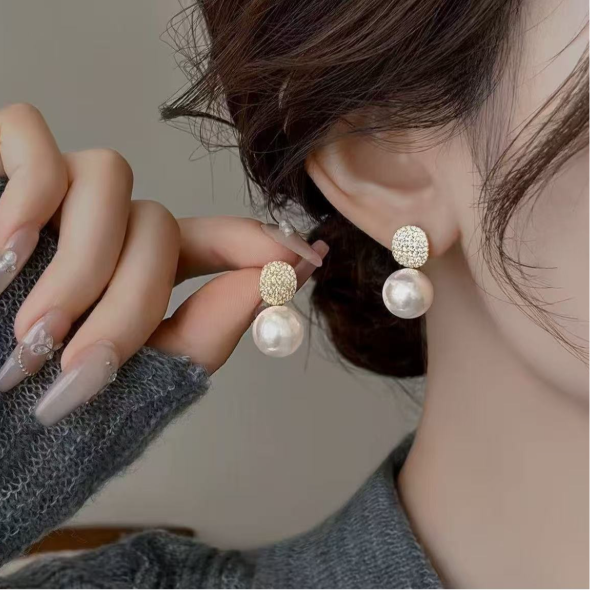 铜合金合成锆石耳饰 气质耳饰直播间对应编号拍 轻奢复古时尚