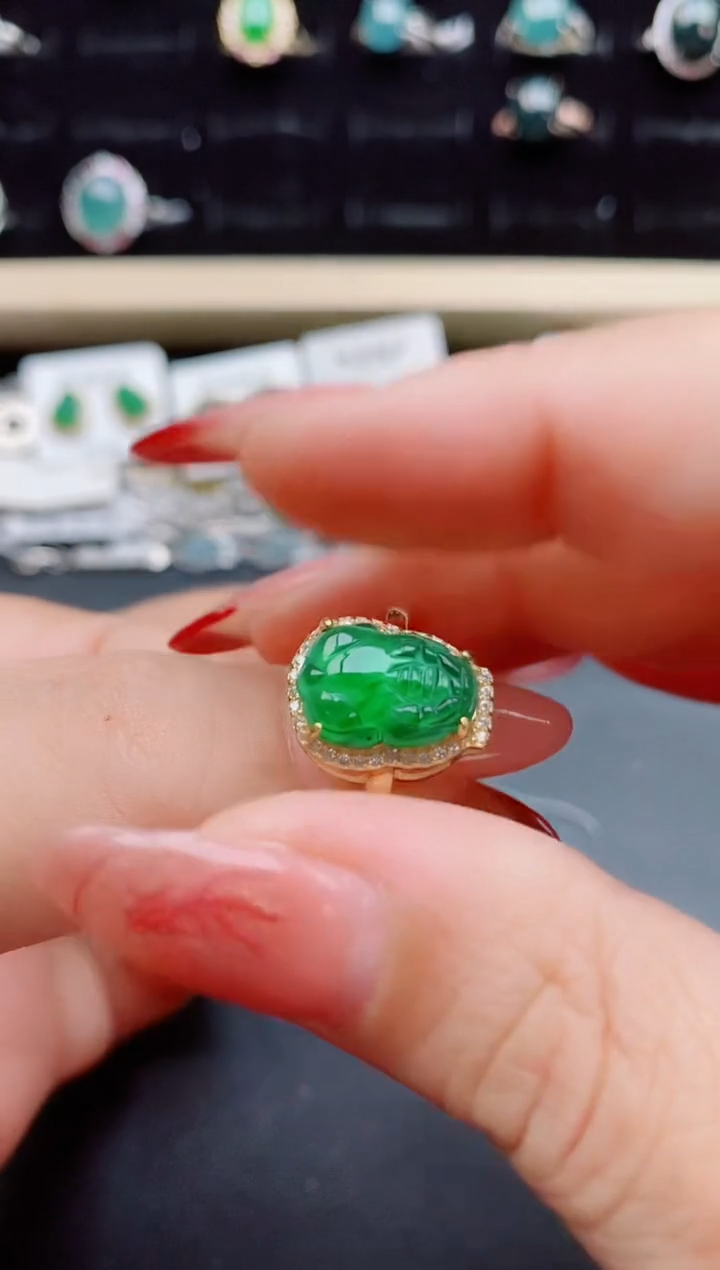 【闪购商品】翡翠戒指银S925镶嵌321321