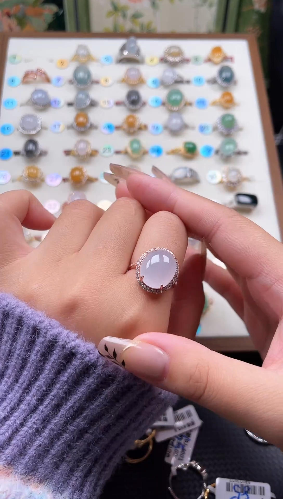 【闪购商品】翡翠戒指银S925镶嵌天然A货翡翠戒指