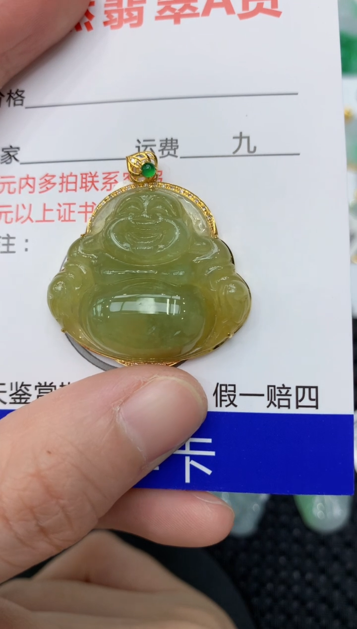 【闪购商品】翡翠颈饰18K金镶嵌11111111