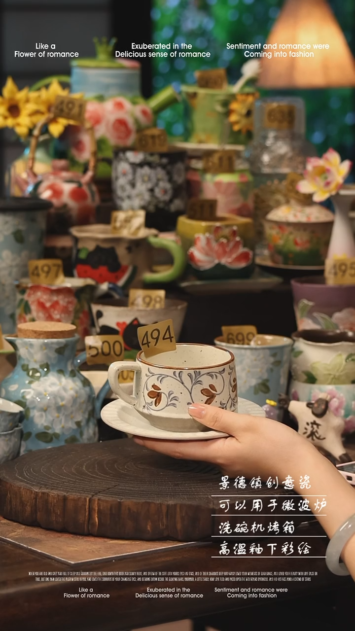 陶瓷景德镇高温釉下彩手工手绘款式