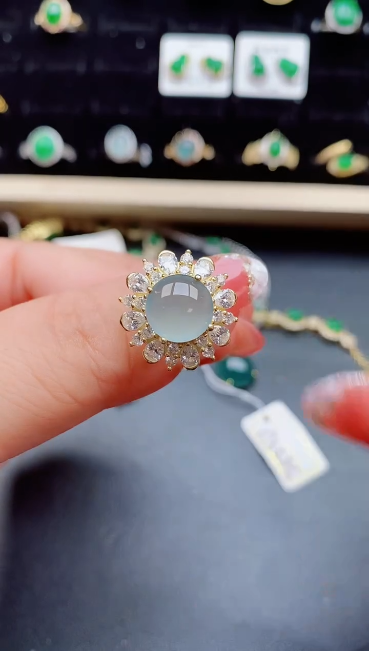 【闪购商品】翡翠戒指银S925镶嵌85800