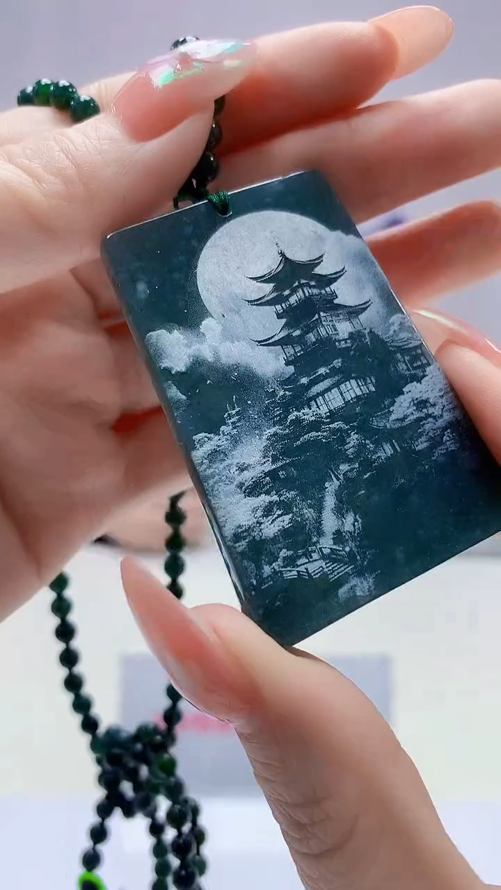 【闪购商品】定制翡翠未镶嵌5153DD-毛货挂件赠珠链197