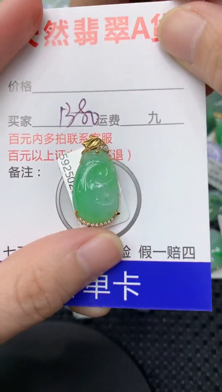 【闪购商品】翡翠颈饰18K金镶嵌1111111111