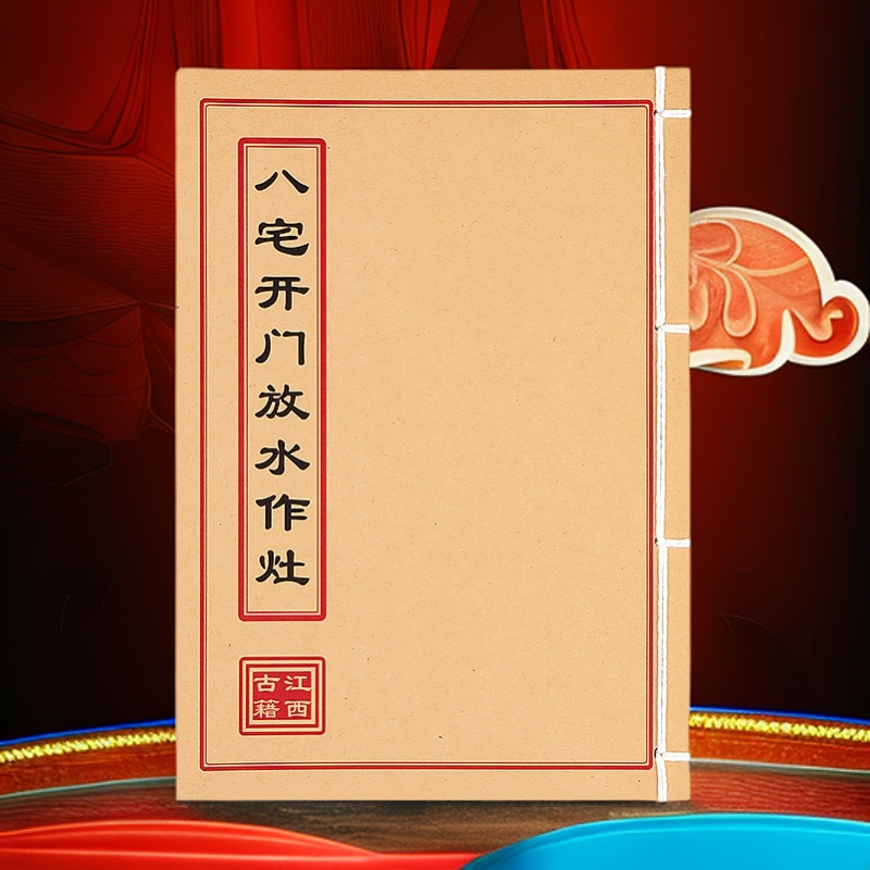 八宅开门放水作灶民间收藏道林纸纯手工穿线古籍书