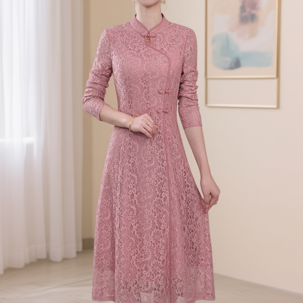 [317]春秋气质修身百搭显瘦洋气减龄新中式连衣裙