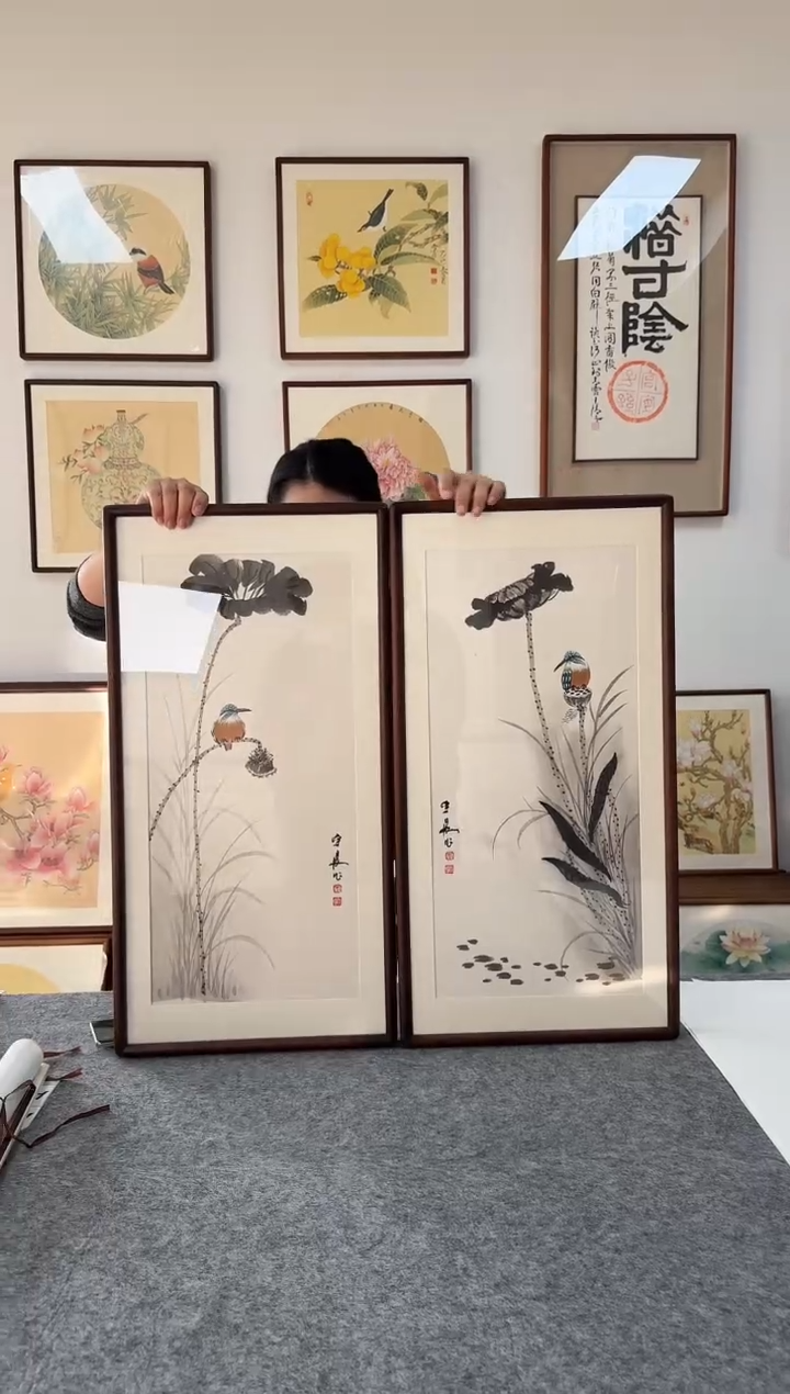 书法YC07/08--36*69绘画手绘同款一对