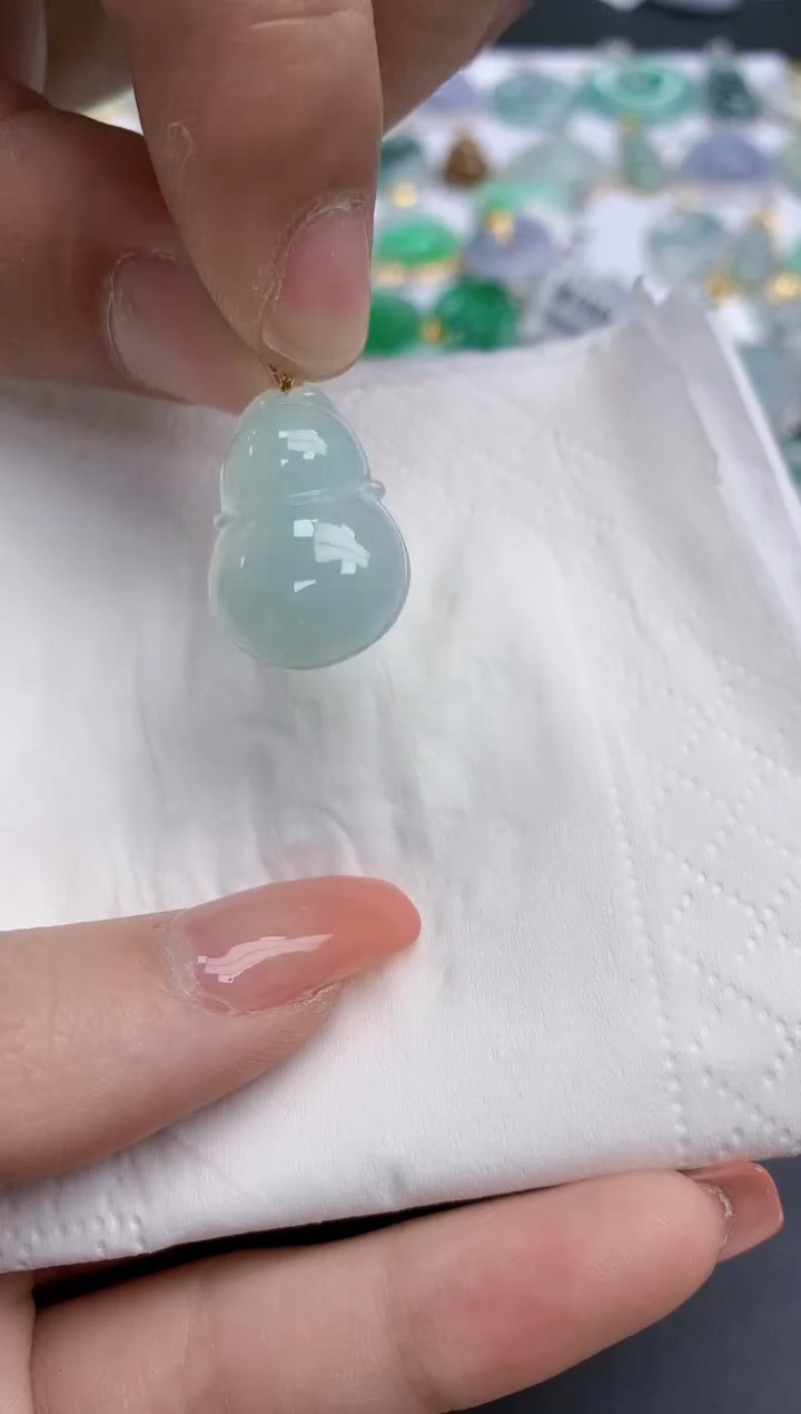 【闪购商品】翡翠颈饰18K金镶嵌天然缅甸翡翠A货