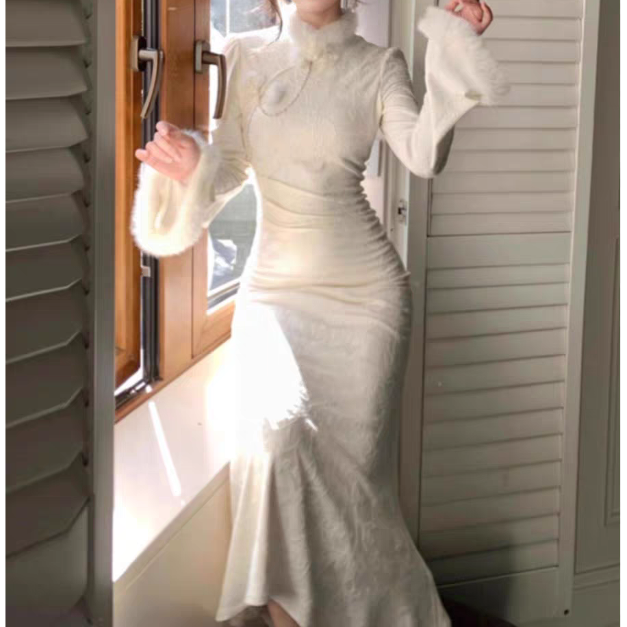 20国风新款日常减龄款改良新中式气质高端复古遮肉连衣裙女