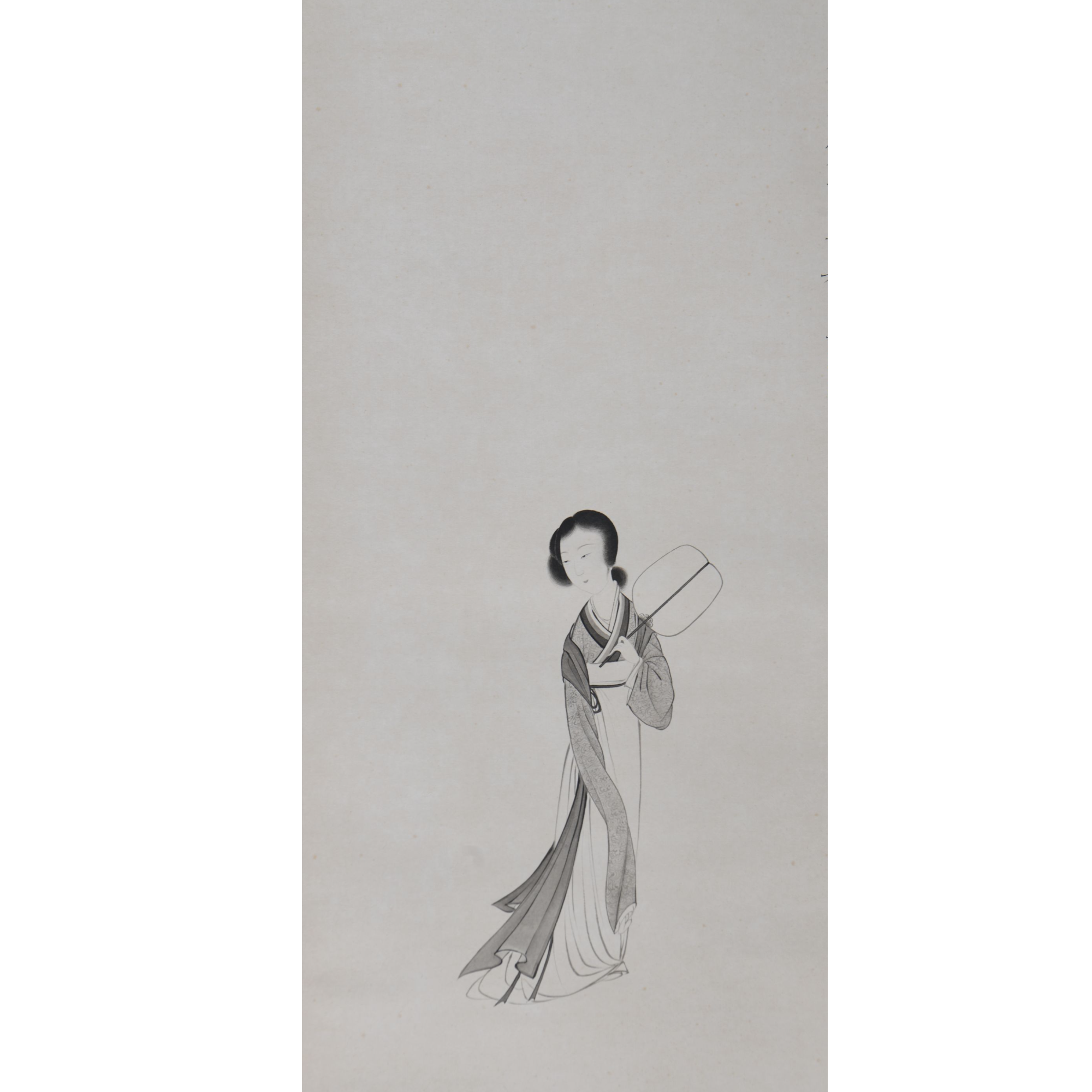 lot.30 少梅 执扇侍女图 73*36 纸本立轴 1428