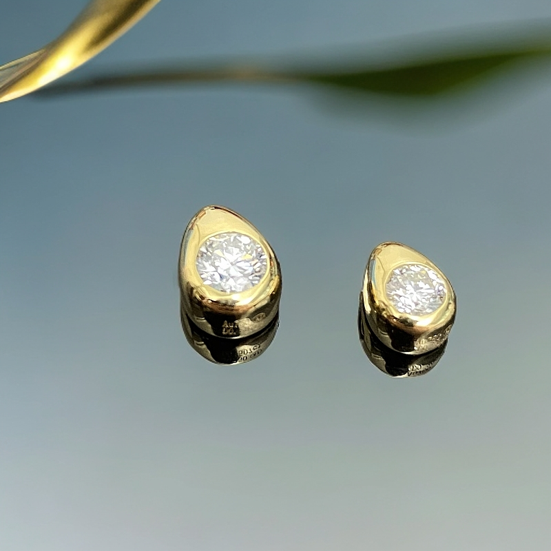 【天然钻石】18k牛油果钻石吊坠 30分 50分 淡金色 多样性发货其一