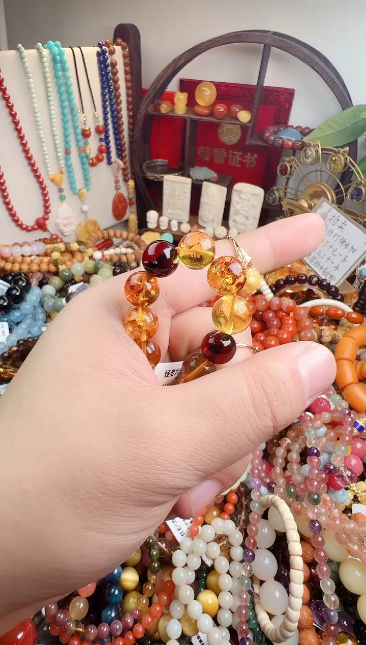 手链琥珀（花珀）未镶嵌西*一物一件）0001473
