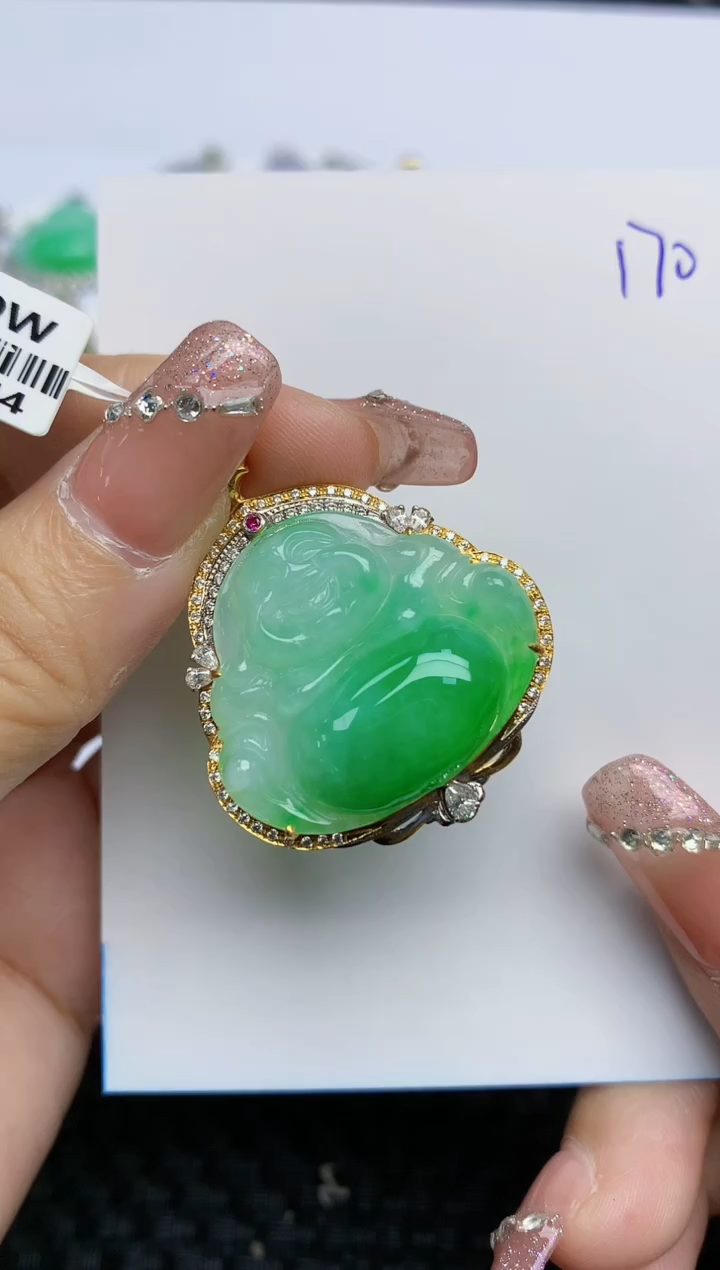 【闪购商品】翡翠颈饰18K金镶嵌天然A货翡翠 170