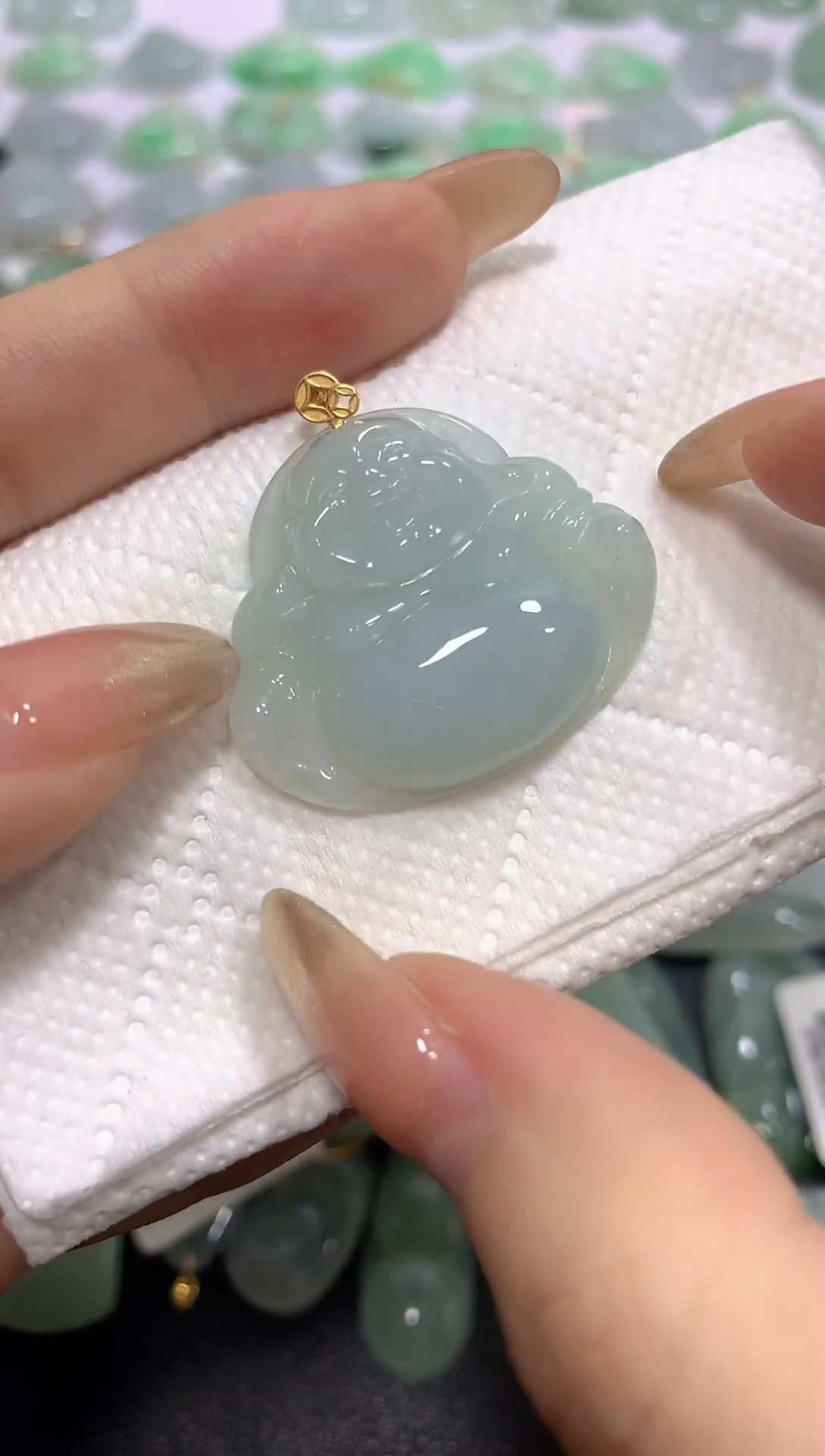 颈饰18K金镶嵌翡翠A货