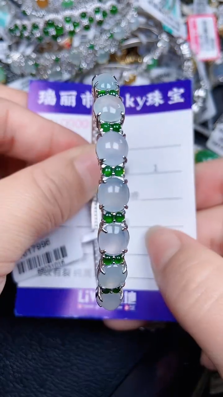 颈饰银S925镶嵌翡翠0175