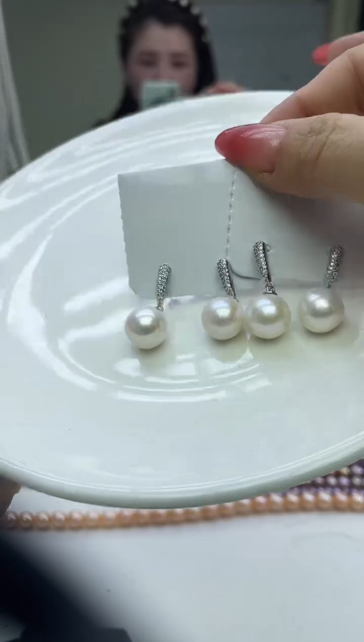 未镶嵌耳坠淡水珍珠白色系耳坠