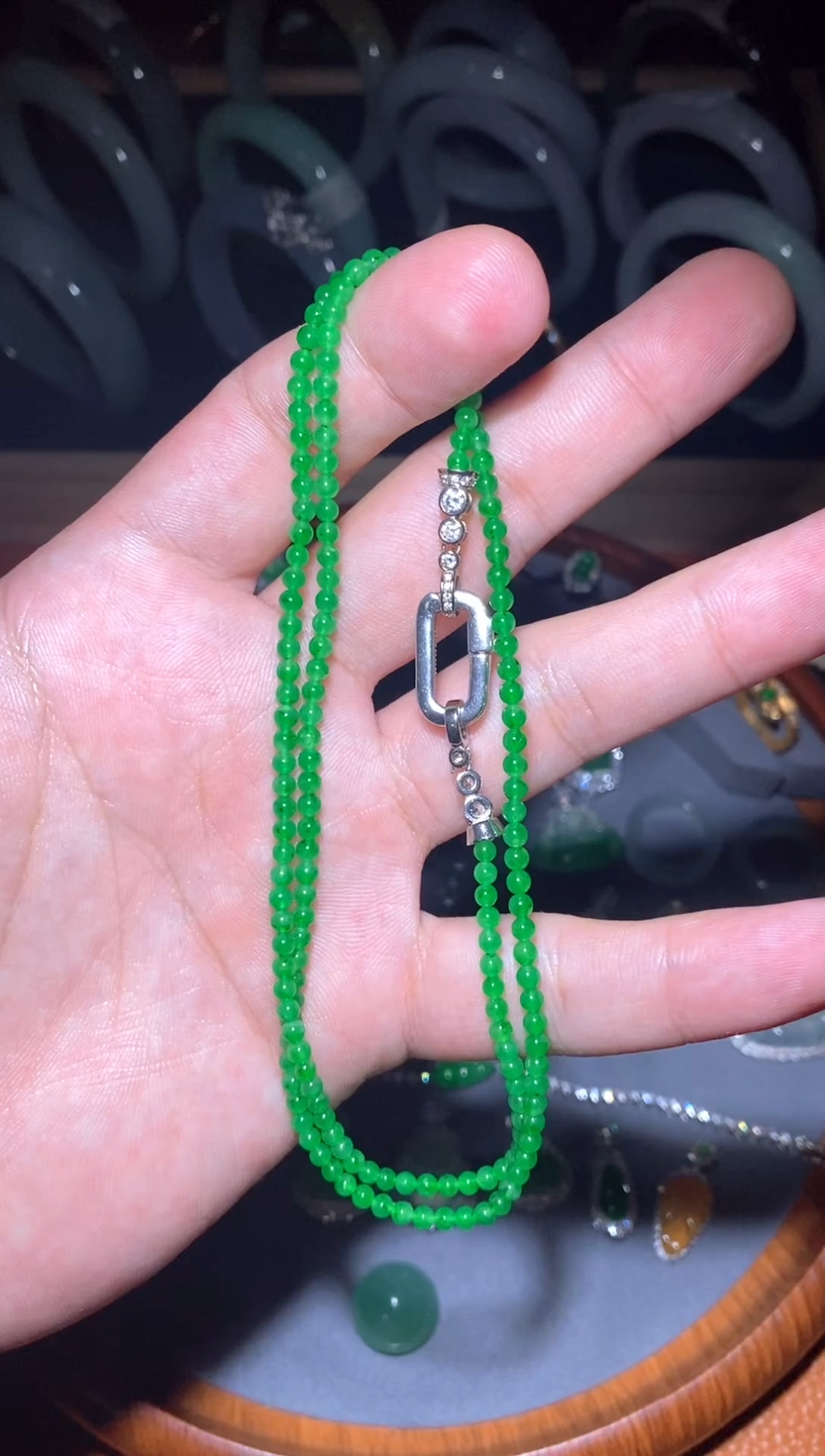 【闪购商品】翡翠颈饰18K金镶嵌/27/珠链