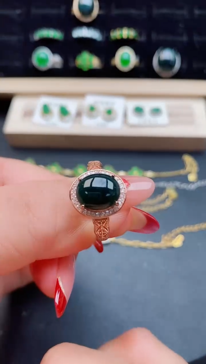 【闪购商品】翡翠戒指银S925镶嵌508050