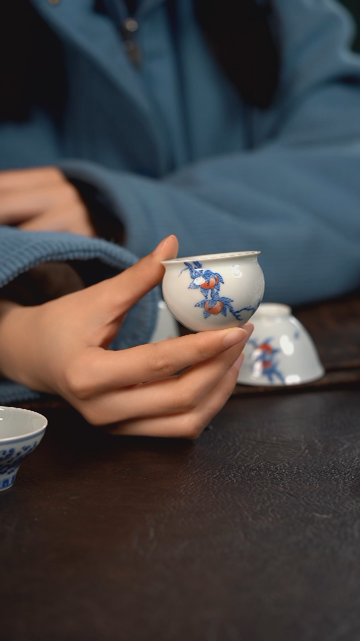 【闪购商品】杯聚澜堂寿桃小缸杯