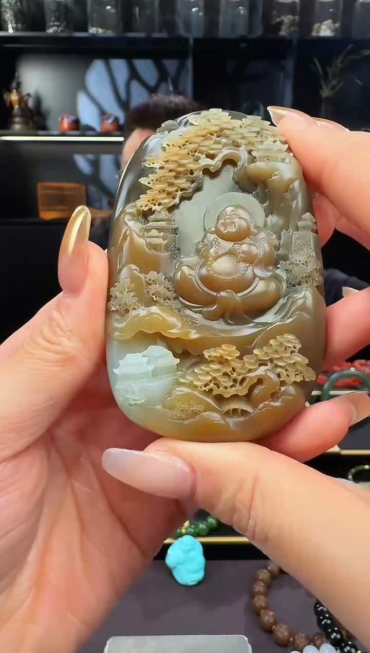 颈饰未镶嵌和田玉用****4糖白佛