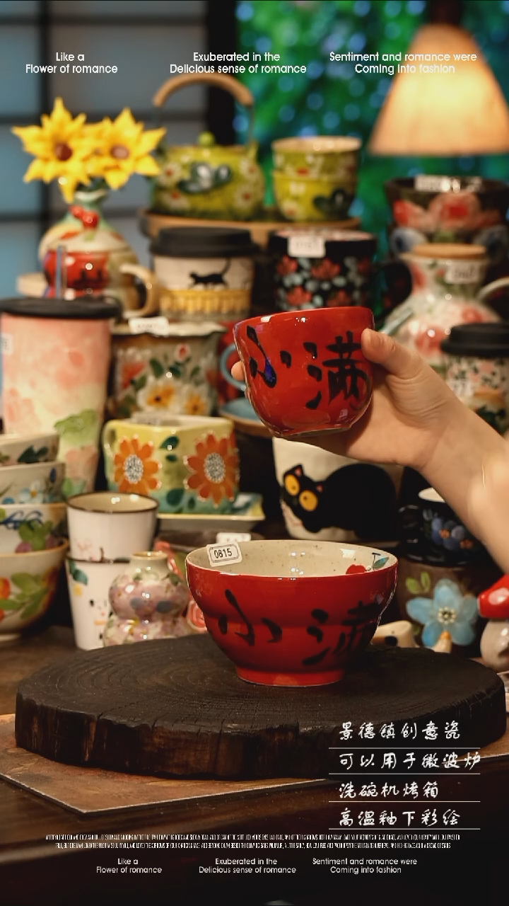 陶瓷景德镇高温釉下彩手工手绘款式@A0815@