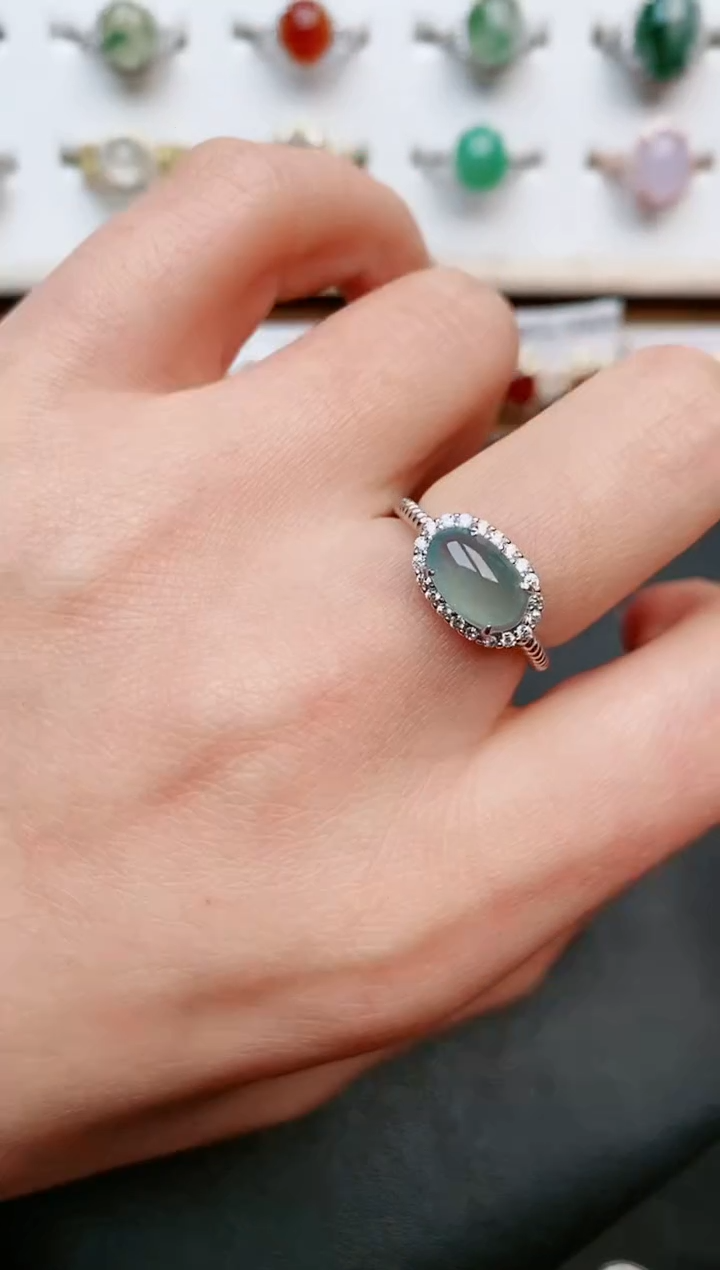 【闪购商品】翡翠戒指银S925镶嵌0000