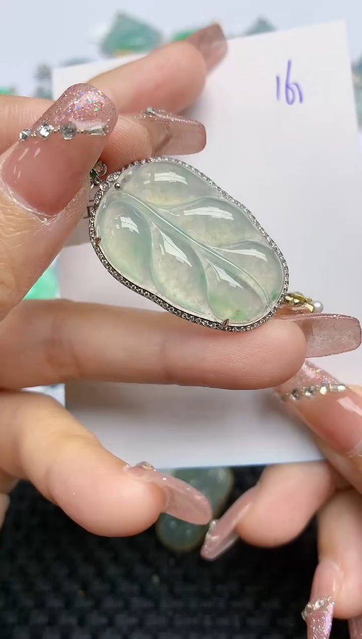 【闪购商品】翡翠颈饰18K金镶嵌天然A货翡翠 161