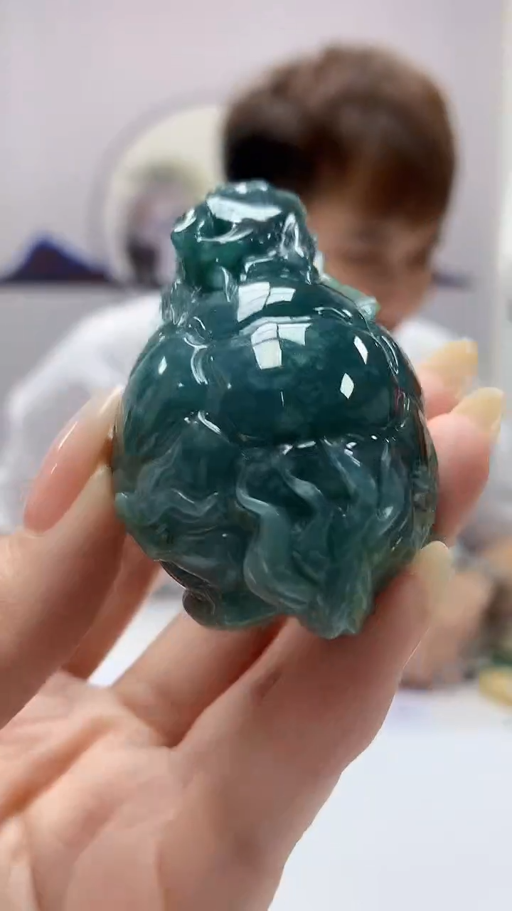 【闪购商品】定制翡翠未镶嵌4868DD-毛货挂件136