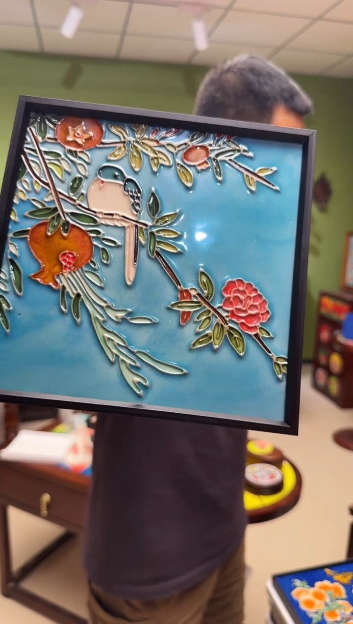 陶瓷 20方 挂画 蓝色事事如意