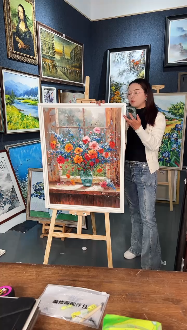 【闪购商品】油画22号 60*80 窗花-手绘油画