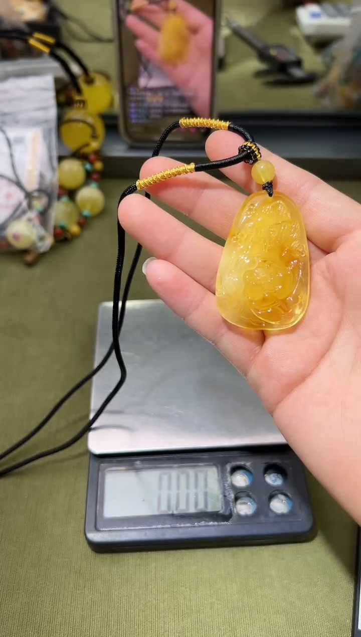 裸石琥珀未镶嵌琥珀蜜蜡吊坠