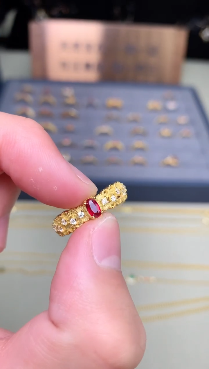 【闪购商品】红宝石戒指银S925镶嵌戒指