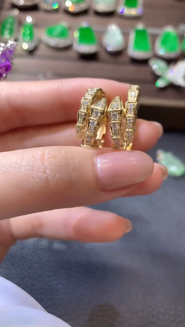 【闪购商品】翡翠耳饰18K金镶嵌D30翡翠