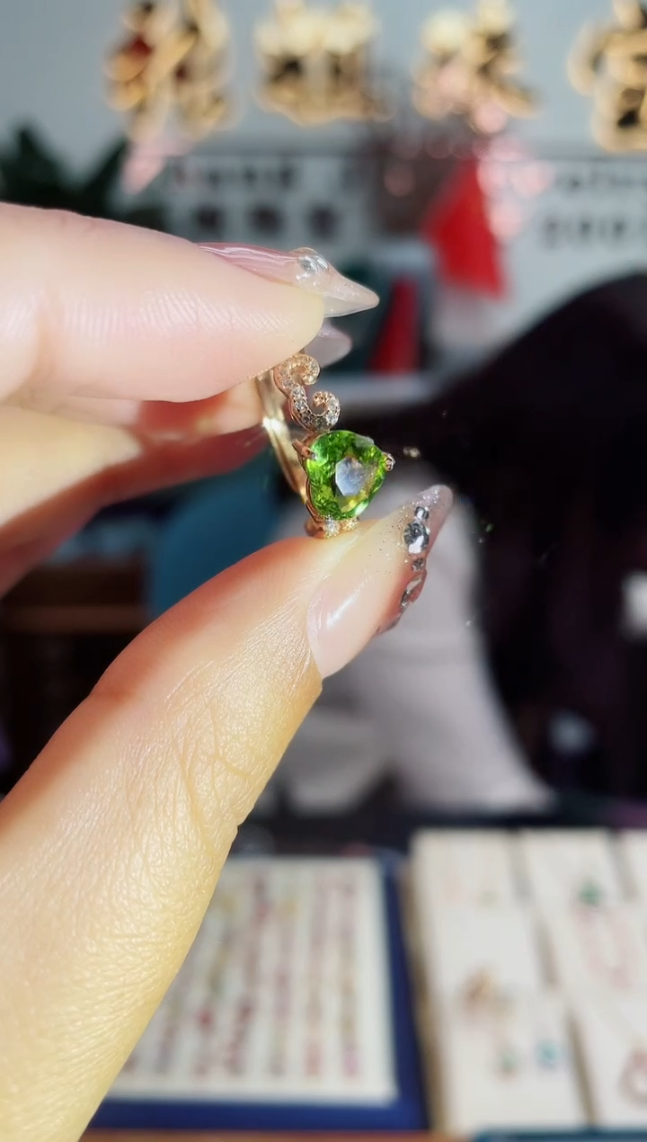 【闪购商品】碧玺戒指银S925镶嵌戒指