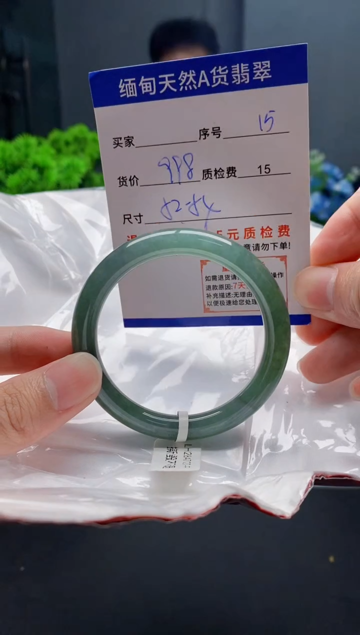 未镶嵌手镯翡翠15缅甸天然A货翡翠需包容瑕疵，介意慎拍