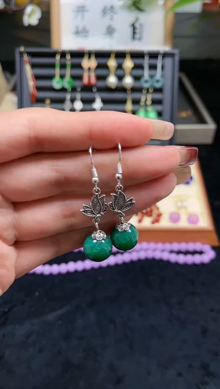 【闪购商品】玛瑙/玉髓耳饰银S925镶嵌819000