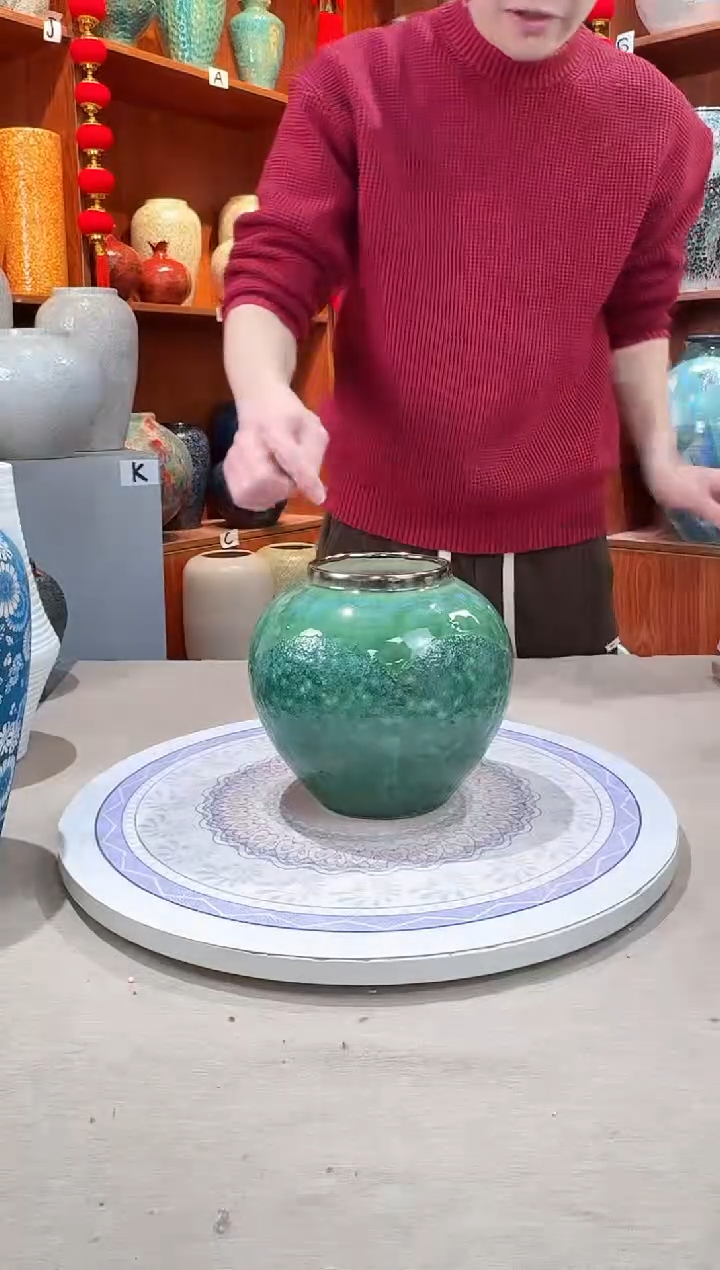 【闪购商品】瓶陶瓷花瓶 无花 绿森林小号