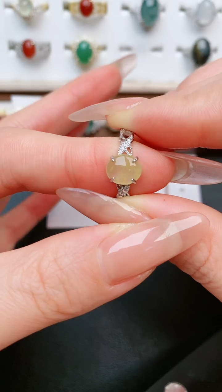 【闪购商品】翡翠戒指银S925镶嵌....