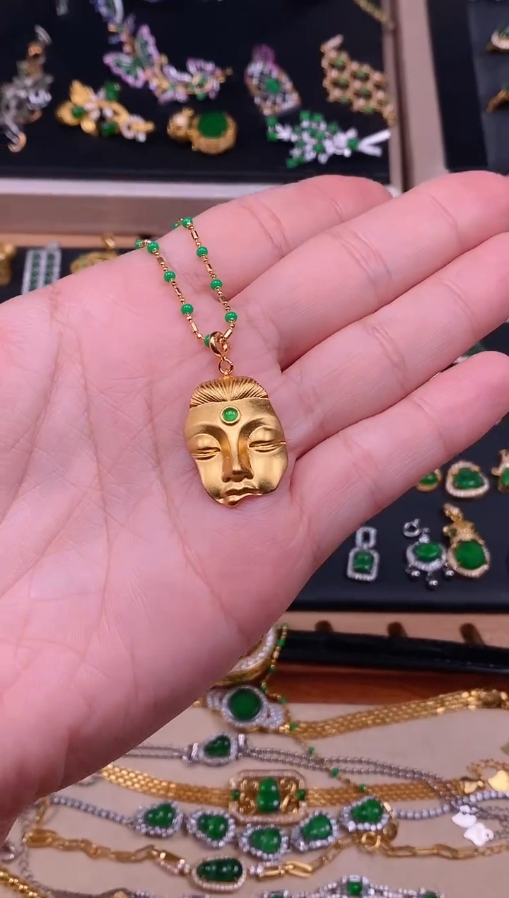 【闪购商品】翡翠颈饰银S925镶嵌佛面